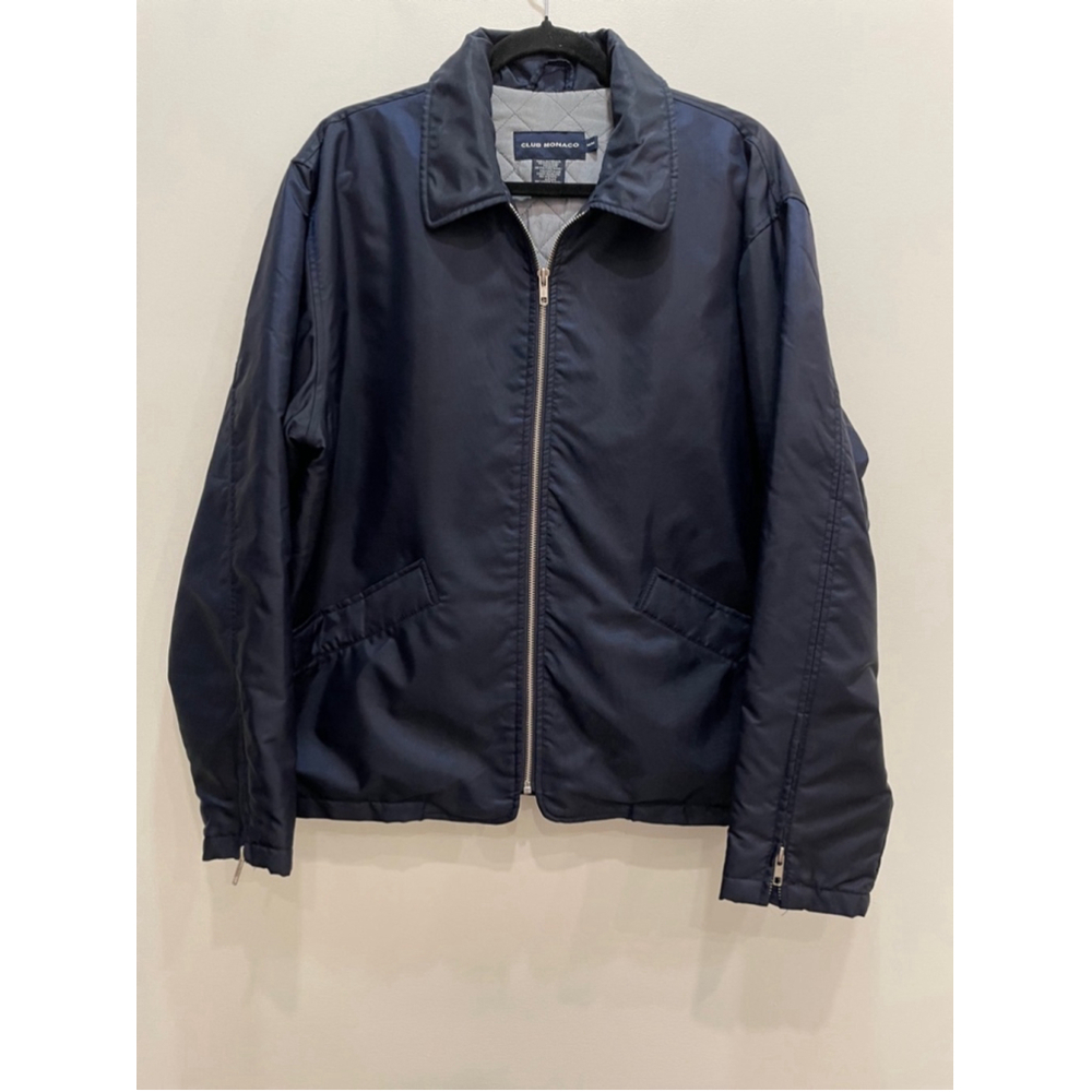 Club Monaco Nylon Jacket Zip Up Workwear Chore Coat Mens Navy Medium